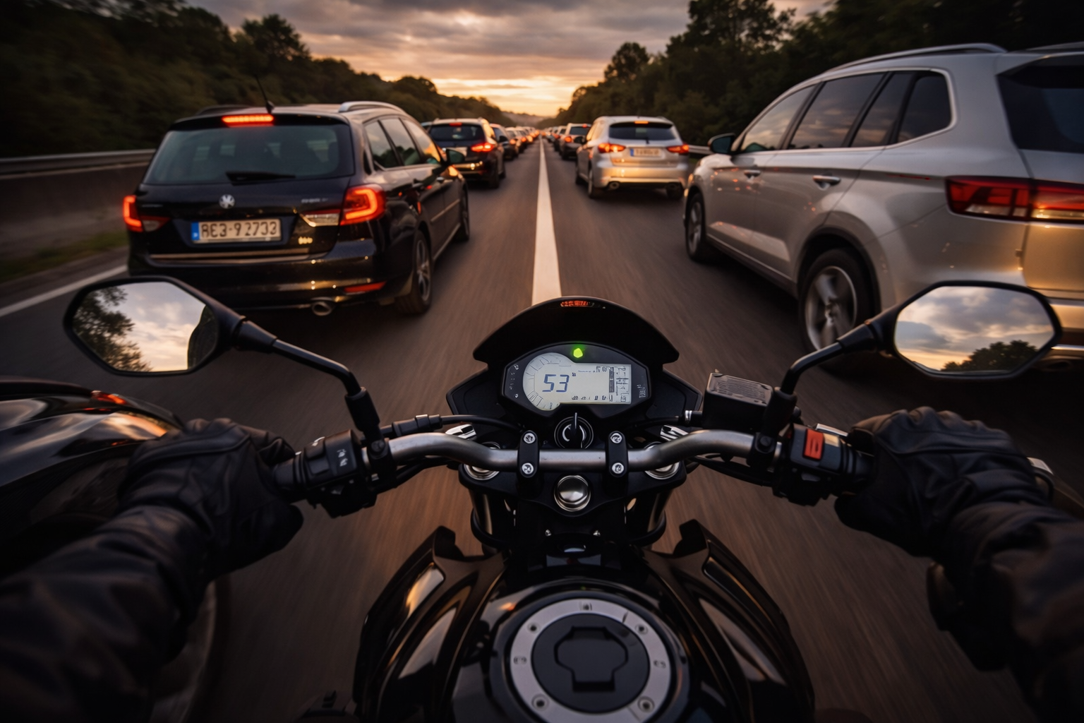 Andar de mota entre carros? Pode dar multa — e não é pequena